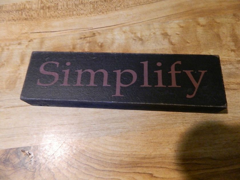 Simplify Black Shelf Block Sign  