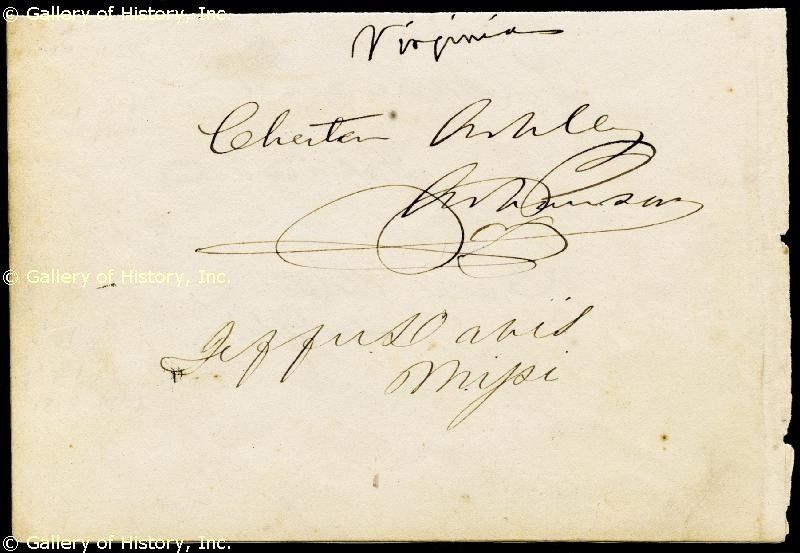 JEFFERSON DAVIS   SIGNATURE(S) CIRCA 1847 CO SIGNED  