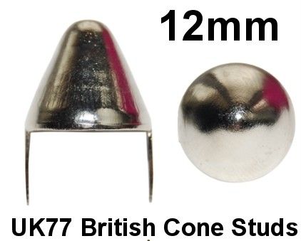 50 BRITISH CONE STUDS Punk Jacket Leather Oi GBH Clash  