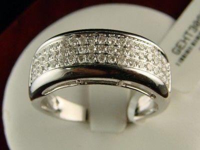 10K MENS WHITE GOLD WEDDING BAND DIAMOND RING 1.0CT  