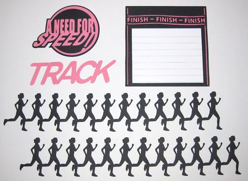 Premade Scrapbooking Borders Page Layout RUNNING TRACK  