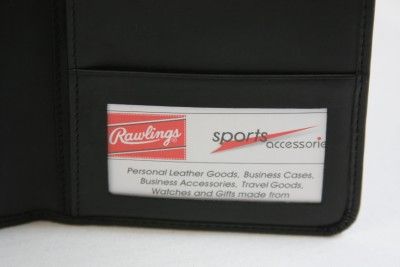 RAWLINGS BLACK TRAVEL PASSPORT WALLET BASEBALL LEATHER  