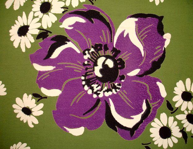 Vintage Rayon Screen Printed Sample 1940S 6” X 8” #2  