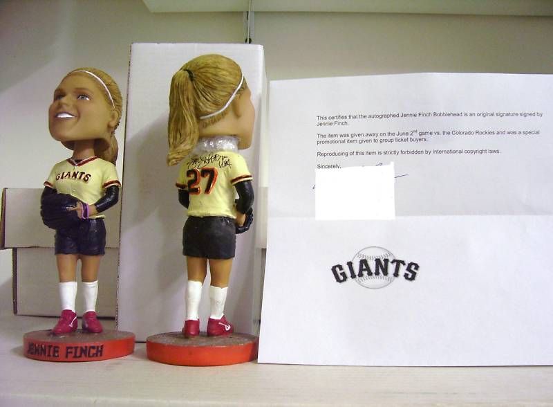 Jennie Finch San Francisco Giants AUTOGRAPH PROMO Bobble Bobblehead 