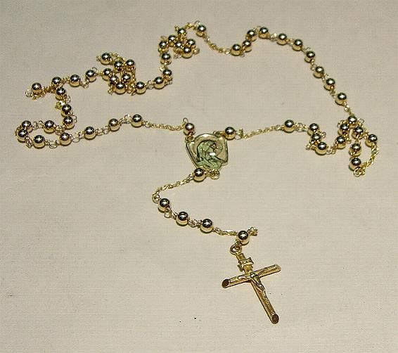 New 14K Solid Gold ROSARY BEADS (4mm)    