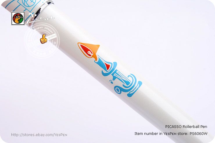 Picasso PS606 Rollerball Pen Pearl White Barrel LadyPen  