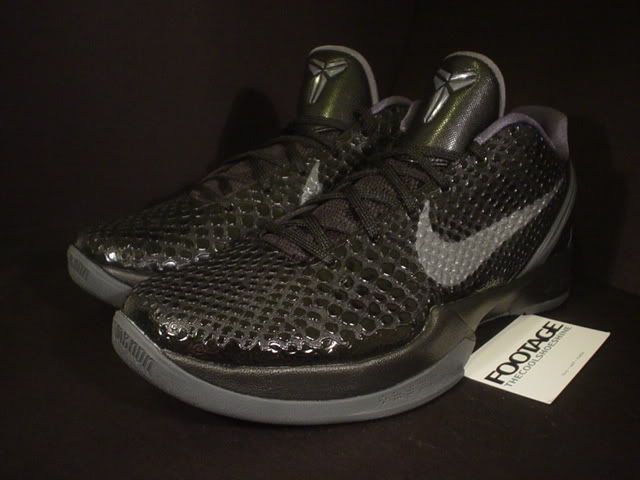 Nike Zoom KOBE BRYANT VI 6 BLACK DARK CHARCOAL GREY WHITE DS NEW Sz 8 