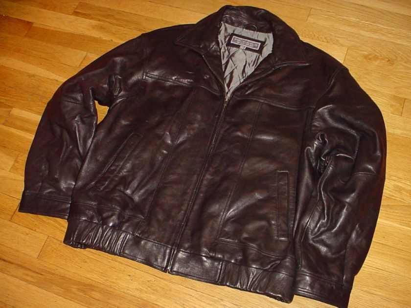 PROSHIELD BLACK LEATHER BOMBER JACKET MENS L QUALITY SOFT SHARP 