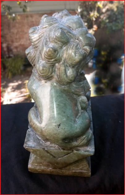 Two Beautiful Stone Carved Chinese Temple Lions   Fu Dogs  