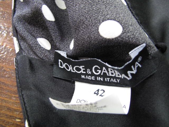Dolce & Gabbana Black/White Polka Dot Fitted Halter Dress 42  