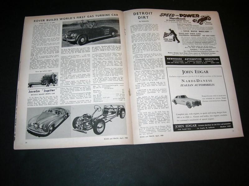 Road and Track   April 1950 BMW LANCHESTER FIAT  