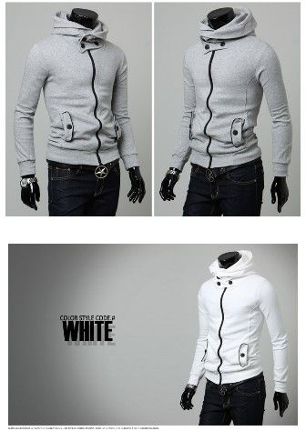 SLIM ZIP COLLAR HOODIE SWEATSHIRT MF 1569  