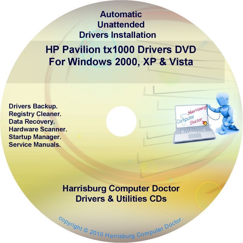 HP Pavilion tx1000 Driver Recovery Disc CD/DVD  