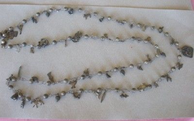 An 86 inch long necklace of an intriguing medley of various metal 