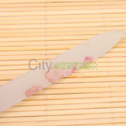 PCS Crystal Glass/ Nail File 5.5 inch Salon Quality w Case Flower 