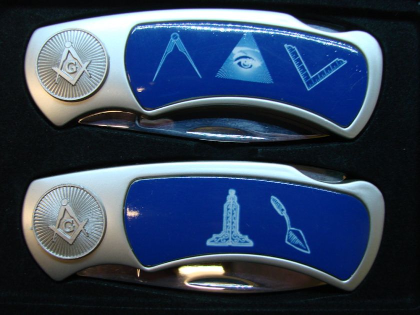 MASONIC MASON SET OF POCKET KNIVES NEW IN BOX LODGE  