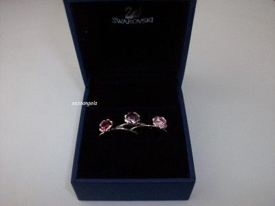 Signed SWAROVSKI Mariposa 3 pc Stackable Crystal Ring Set Size L / 8 