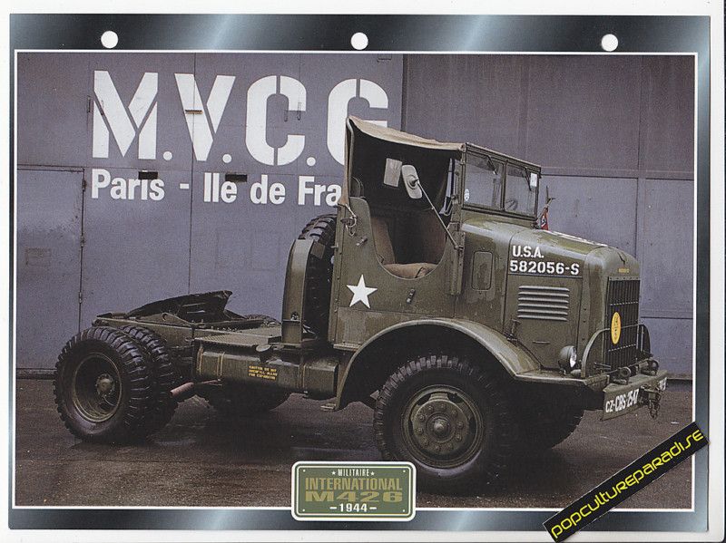 1944 INTERNATIONAL M426 Army WW2 TRUCK PHOTO SPEC SHEET  