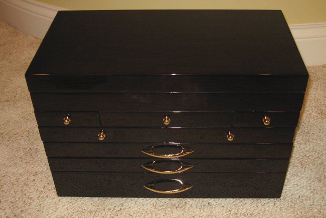 NEW Dark Oak 8 Drawer Large Jewelry Chest Box  