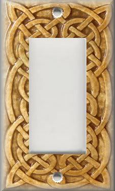 Light Switch Plate Cover   Celtic Knot   Golden Yellow  