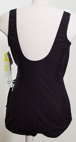 NWT LONGITUDE Black White Light Rays Wrap Swimsuit 20W  