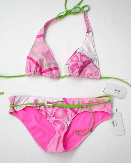 GIRL STAR Pink Halter Bikini Swimsuit XL Cup C D  