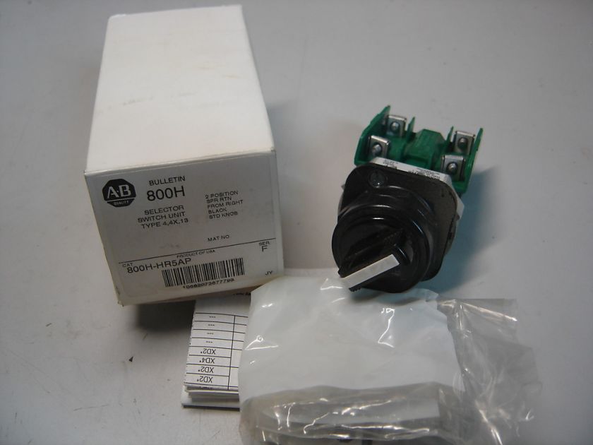    HR5AP SELECTOR SWITCH 2 POS. SPRING RTRN BLACK SERIES F NIB  