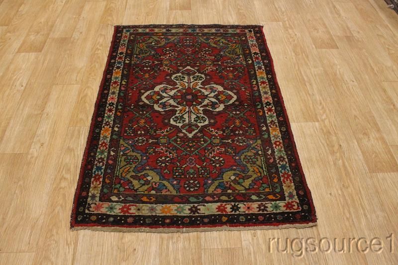   FLORAL ANTIQUE 3X5 HAMEDAN PERSIAN ORIENTAL AREA RUG WOOL CARPET