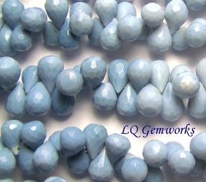 OWYHEE BLUE OPAL 7 9mm Faceted Briolette Beads  