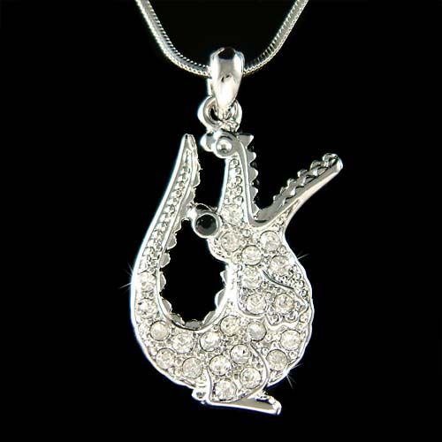 Swarovski Crystal ~CROCODILE alligator Gator Wild Charm Pendant 