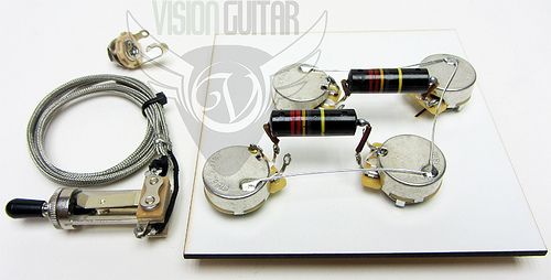 Premium 50s PRE WIRED Les Paul Wiring Kit LONG SHAFT CTS Pots 