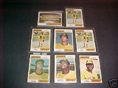 1974 TOPPS B/B WASH. NATL VENDING LOT NM MT  