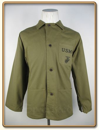 WW2 US Marine Corps P41 HBT Utility Jacket S XXL (40 48) green shape 