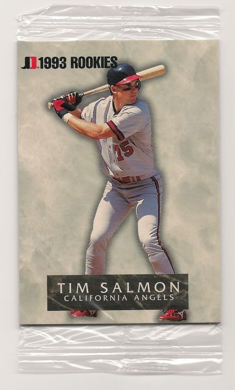 1993 Jimmy Dean ROOKIES Unopened Pack—TIM SALMON on top  