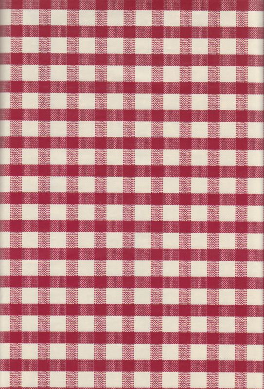 Gingham Check Vinyl Tablecloth Red Cream Retro Flannel Back Free 