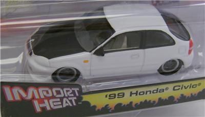   HONDA CIVIC IMPORT HEAT STREET FREAKS WHITE JOHNNY LIGHTNING DIECAST 1