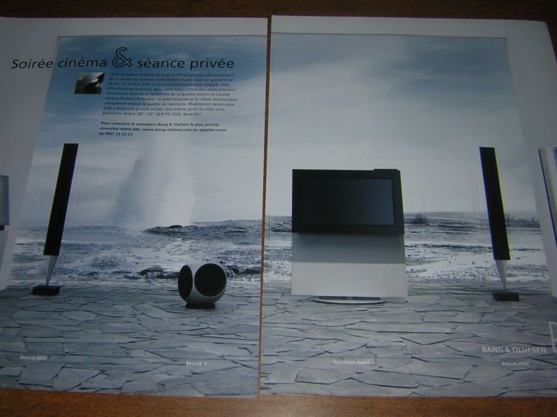 2002 BANG & OLUFSEN CINEMA TV AUDIO 2PG PRINT FRENCH AD  