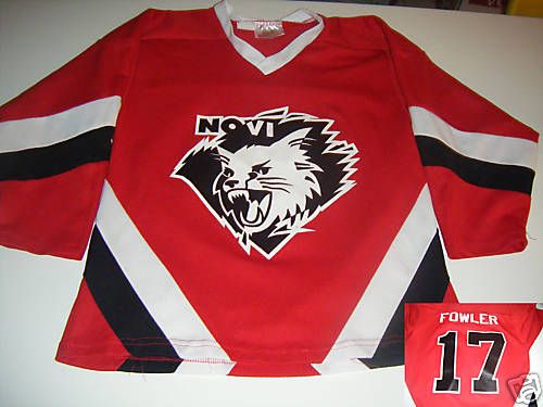 Novi Bearcats Kids Jr Hockey Jersey YL MI Nice Michigan  