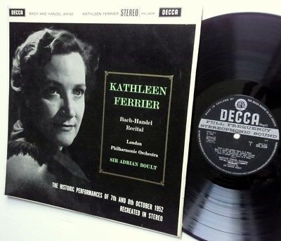 KATHLEEN FERRIER Bach Handel recital LPO w/ Sir Adrian Boult UK Decca 