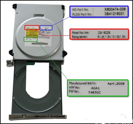 Dg 16d2s Philips Lite On Xbox 360 DVD Drive with Laser  