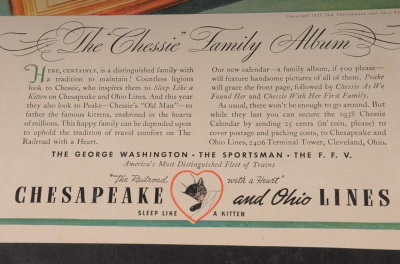 Vtg 1937 Chesapeake & Ohio RR Ad   Chessie Family Album  