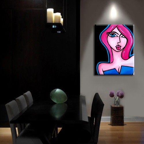 ORIGINAL ABSTRACT PAINTING MODERN FACE ART FIDOSTUDIO  