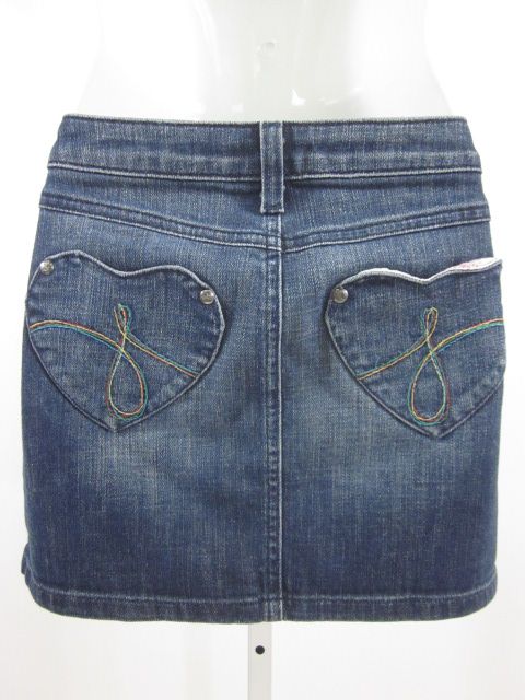 JUICY COUTURE Girls Heart Pocket Denim Skirt Sz 14  