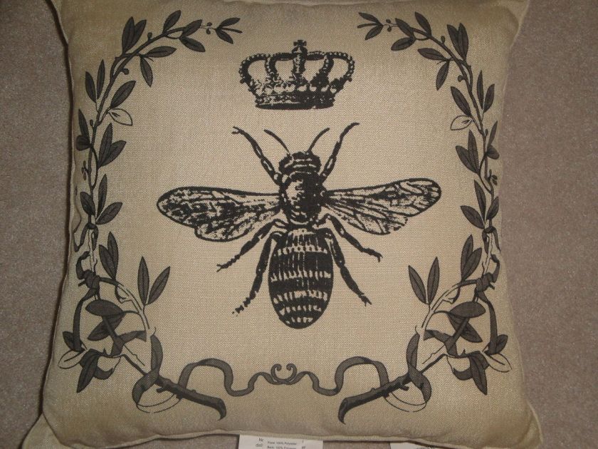 French Paris Vintage Inspired NAPOLEON BEE Throw Pillow  