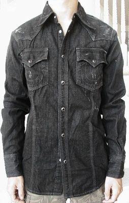 NWT True religion mens Rocky black western Shirt  