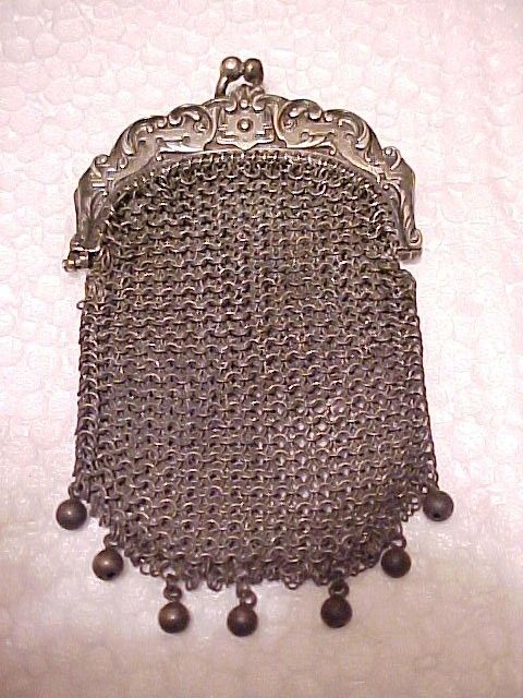 Antique Silver Dutch Hallmarked 1840`s Mesh Coin Purse Gorgeous Fine 