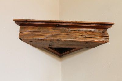 460 Antique reclaimed rustic corner shelf tv, radio, vintage, Pine, 22 