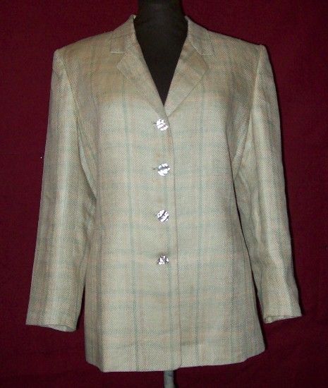 LIZ CLAIBORNE MULTI STRIPED LINEN JACKET SZ 14 NWOT  