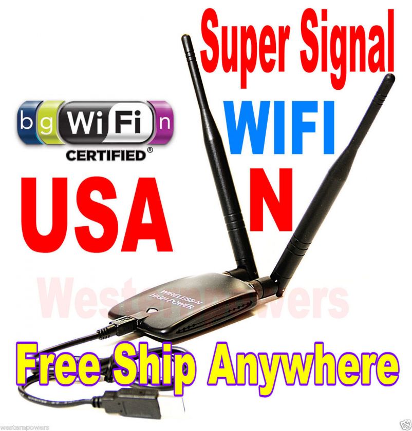   Range1000mw 1W USB Wireless WiFi N Signal Booster Adapter ★  