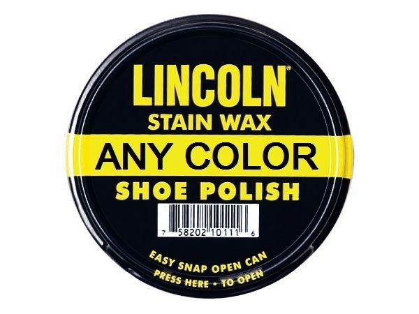 Lincoln Stain Wax Shoe Polish 2 1/8 Oz.   ANY COLOR  